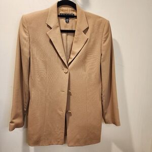 Bill Burns Nordstrom  Tan Wool  Blazer with Button Closure Size 4